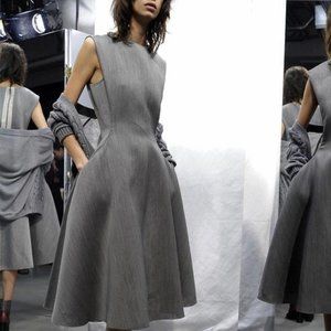 Hanging Stripe Summer Dress - gray color